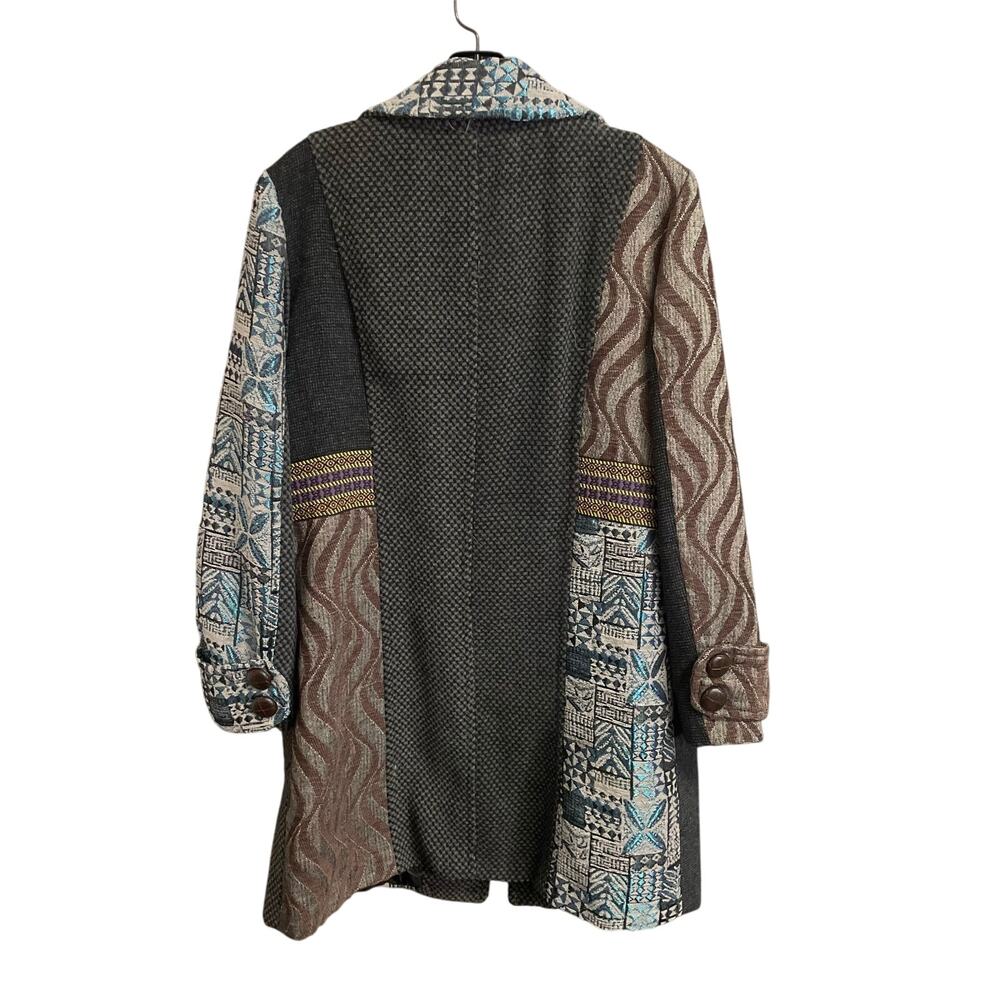 Papillon Mixed Print Button Front Coat Multicolor… - image 8